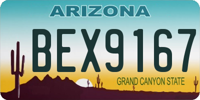 AZ license plate BEX9167