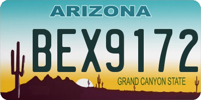 AZ license plate BEX9172