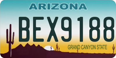 AZ license plate BEX9188