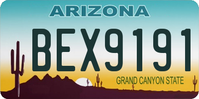 AZ license plate BEX9191