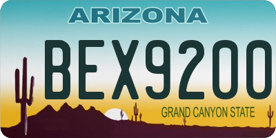 AZ license plate BEX9200