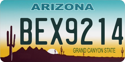 AZ license plate BEX9214