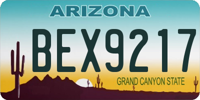 AZ license plate BEX9217