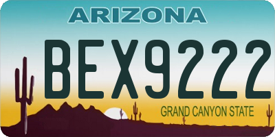 AZ license plate BEX9222