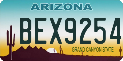AZ license plate BEX9254