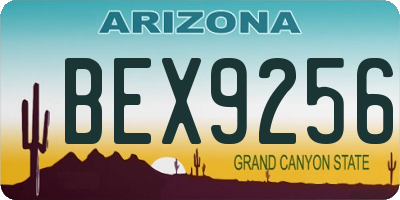AZ license plate BEX9256