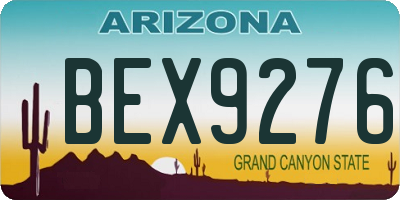 AZ license plate BEX9276