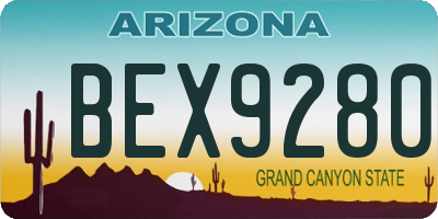 AZ license plate BEX9280