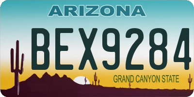 AZ license plate BEX9284
