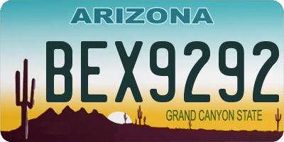 AZ license plate BEX9292
