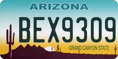 AZ license plate BEX9309
