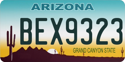 AZ license plate BEX9323