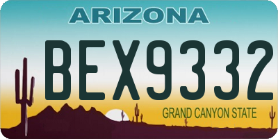 AZ license plate BEX9332
