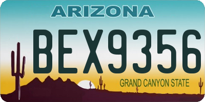 AZ license plate BEX9356
