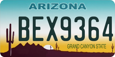 AZ license plate BEX9364