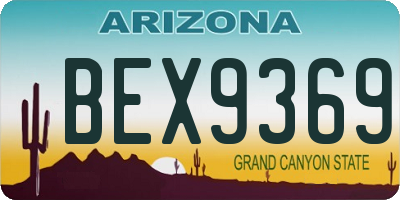 AZ license plate BEX9369