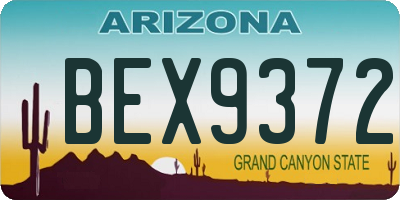AZ license plate BEX9372