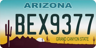 AZ license plate BEX9377