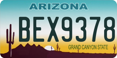 AZ license plate BEX9378