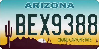 AZ license plate BEX9388