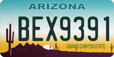 AZ license plate BEX9391