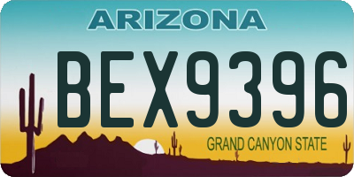AZ license plate BEX9396