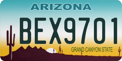 AZ license plate BEX9701