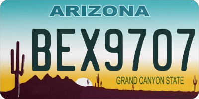 AZ license plate BEX9707