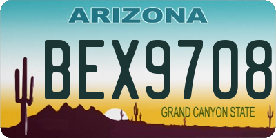 AZ license plate BEX9708
