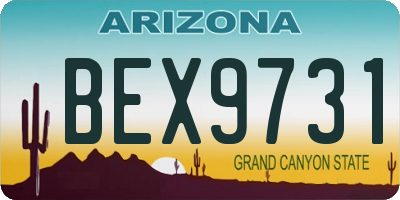 AZ license plate BEX9731