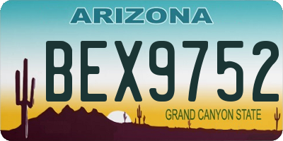 AZ license plate BEX9752