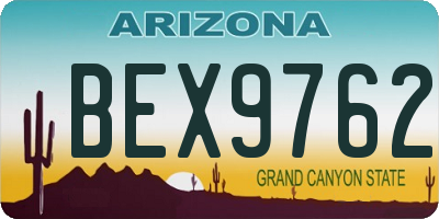 AZ license plate BEX9762