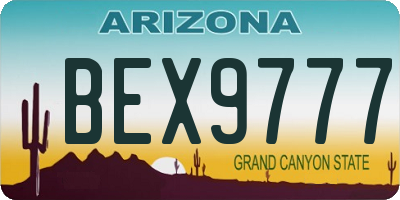 AZ license plate BEX9777