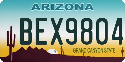 AZ license plate BEX9804