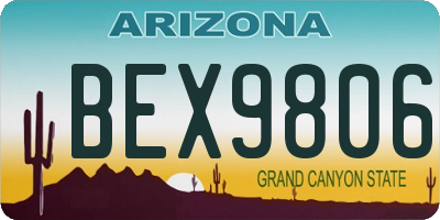 AZ license plate BEX9806