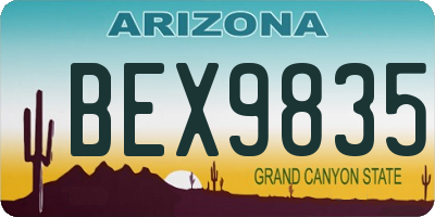 AZ license plate BEX9835