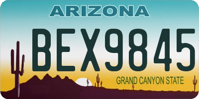 AZ license plate BEX9845