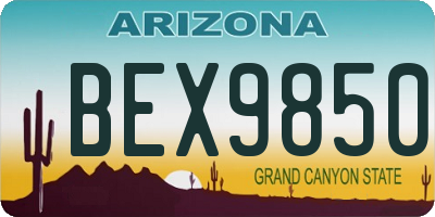 AZ license plate BEX9850