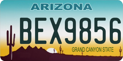 AZ license plate BEX9856