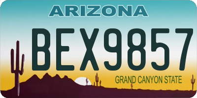 AZ license plate BEX9857