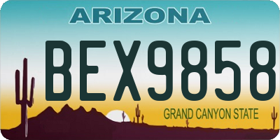 AZ license plate BEX9858