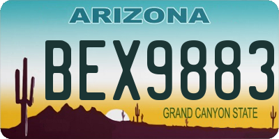 AZ license plate BEX9883