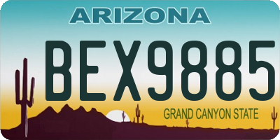 AZ license plate BEX9885