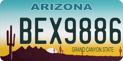 AZ license plate BEX9886