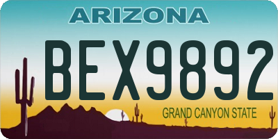 AZ license plate BEX9892