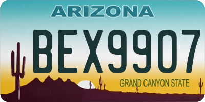 AZ license plate BEX9907