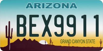 AZ license plate BEX9911