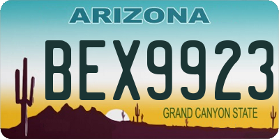 AZ license plate BEX9923
