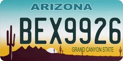 AZ license plate BEX9926