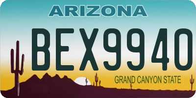 AZ license plate BEX9940